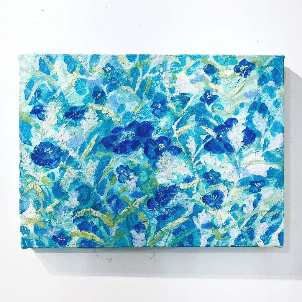 油絵小作品・Blue Flower