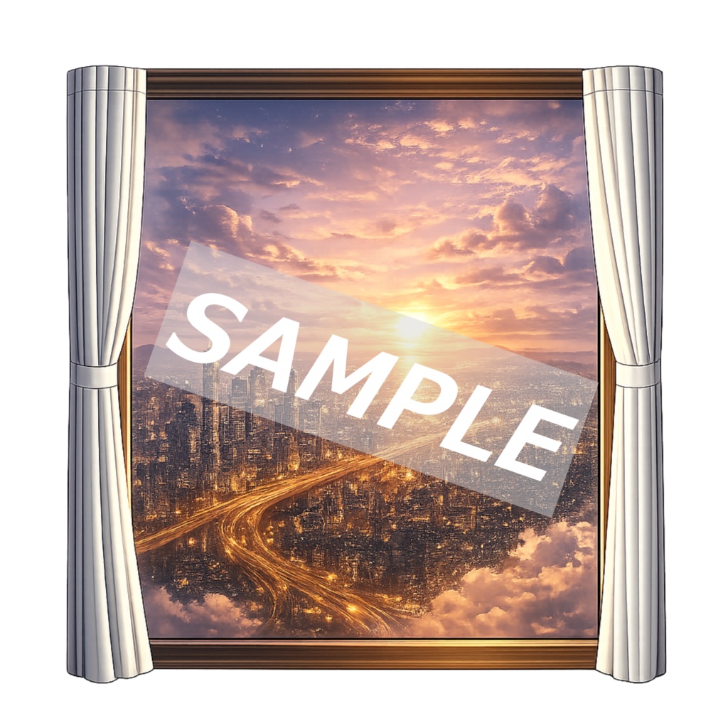 【背景透過素材】はめごろし窓 Vol.1|幻想の風景10枚セット