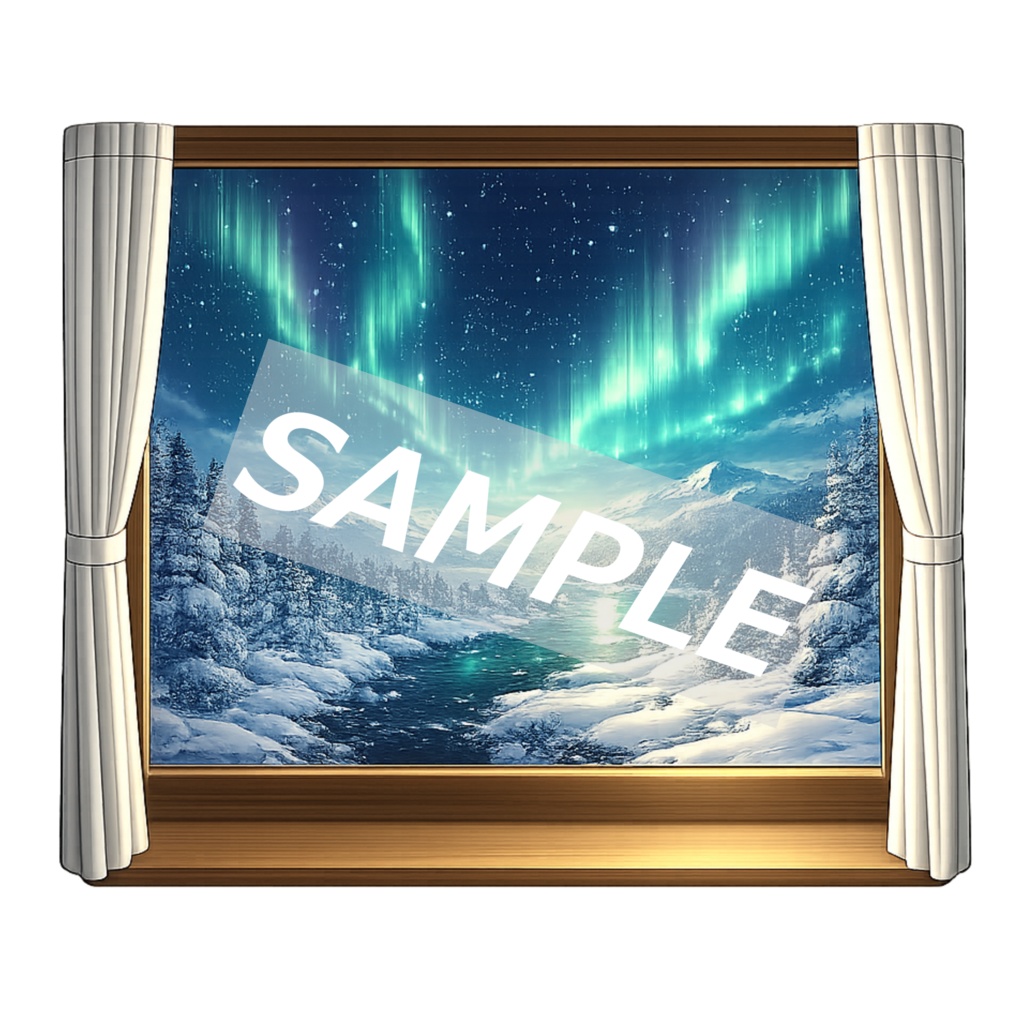 【背景透過素材】はめごろし窓 Vol.1|幻想の風景10枚セット