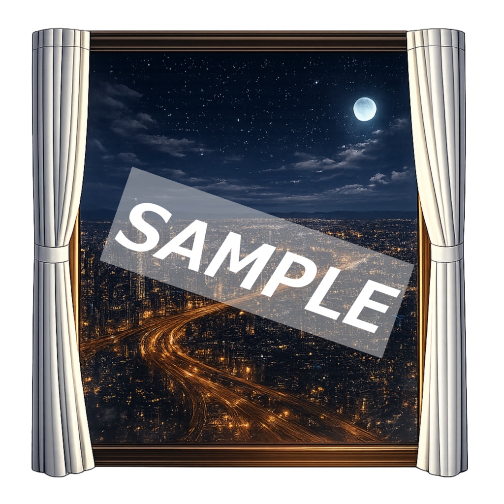 【背景透過素材】はめごろし窓 Vol.1|幻想の風景10枚セット