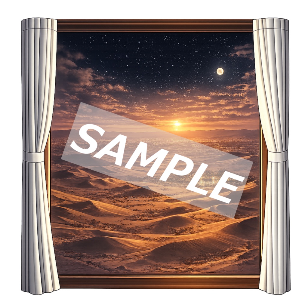 【背景透過素材】はめごろし窓 Vol.1|幻想の風景10枚セット