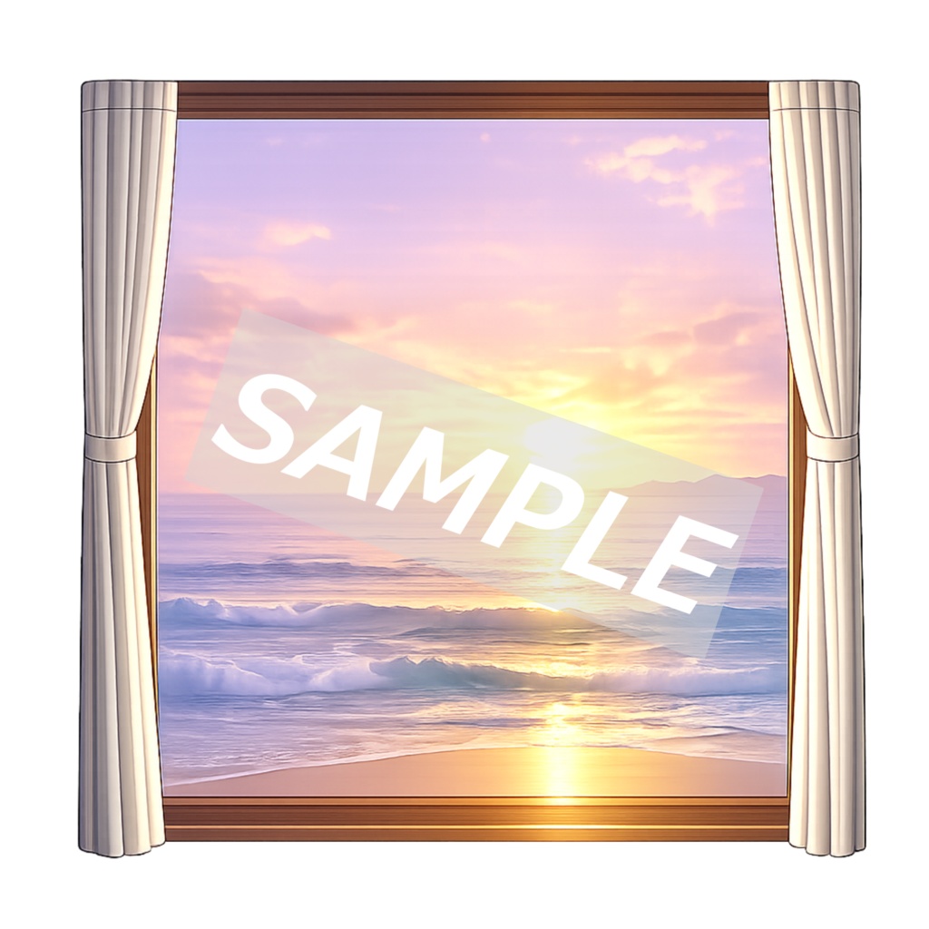 【背景透過素材】はめごろし窓 Vol.1|幻想の風景10枚セット