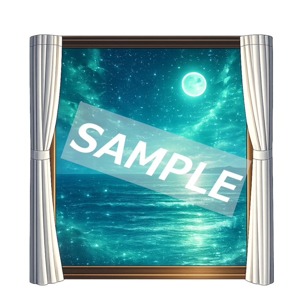 【背景透過素材】はめごろし窓 Vol.1|幻想の風景10枚セット