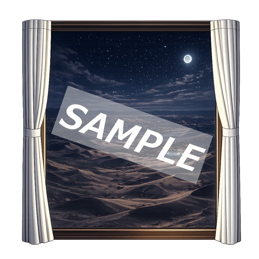 【背景透過素材】はめごろし窓 Vol.1|幻想の風景10枚セット