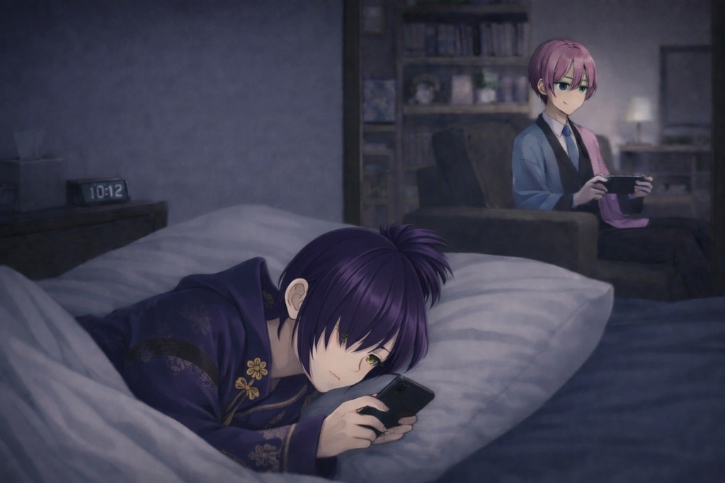 休日の朝、サク