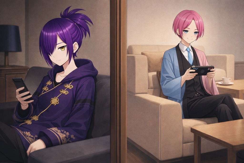 休日の昼、サク