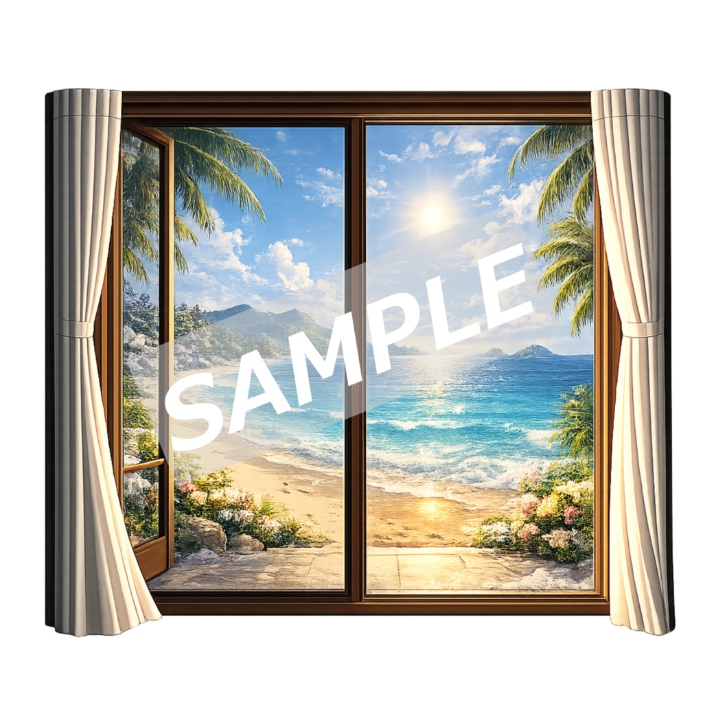 【背景透過素材】開閉窓 Vol.1|幻想の風景10枚セット