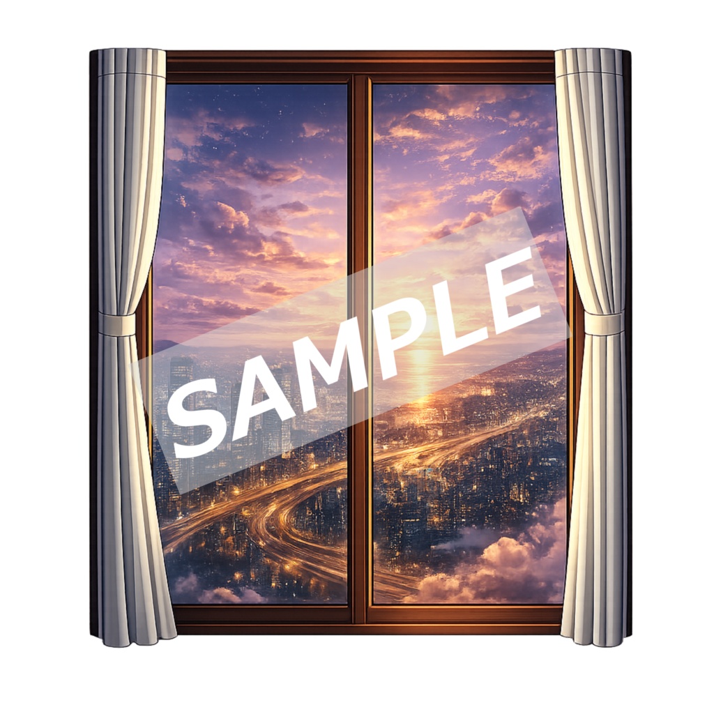 【背景透過素材】開閉窓 Vol.1|幻想の風景10枚セット