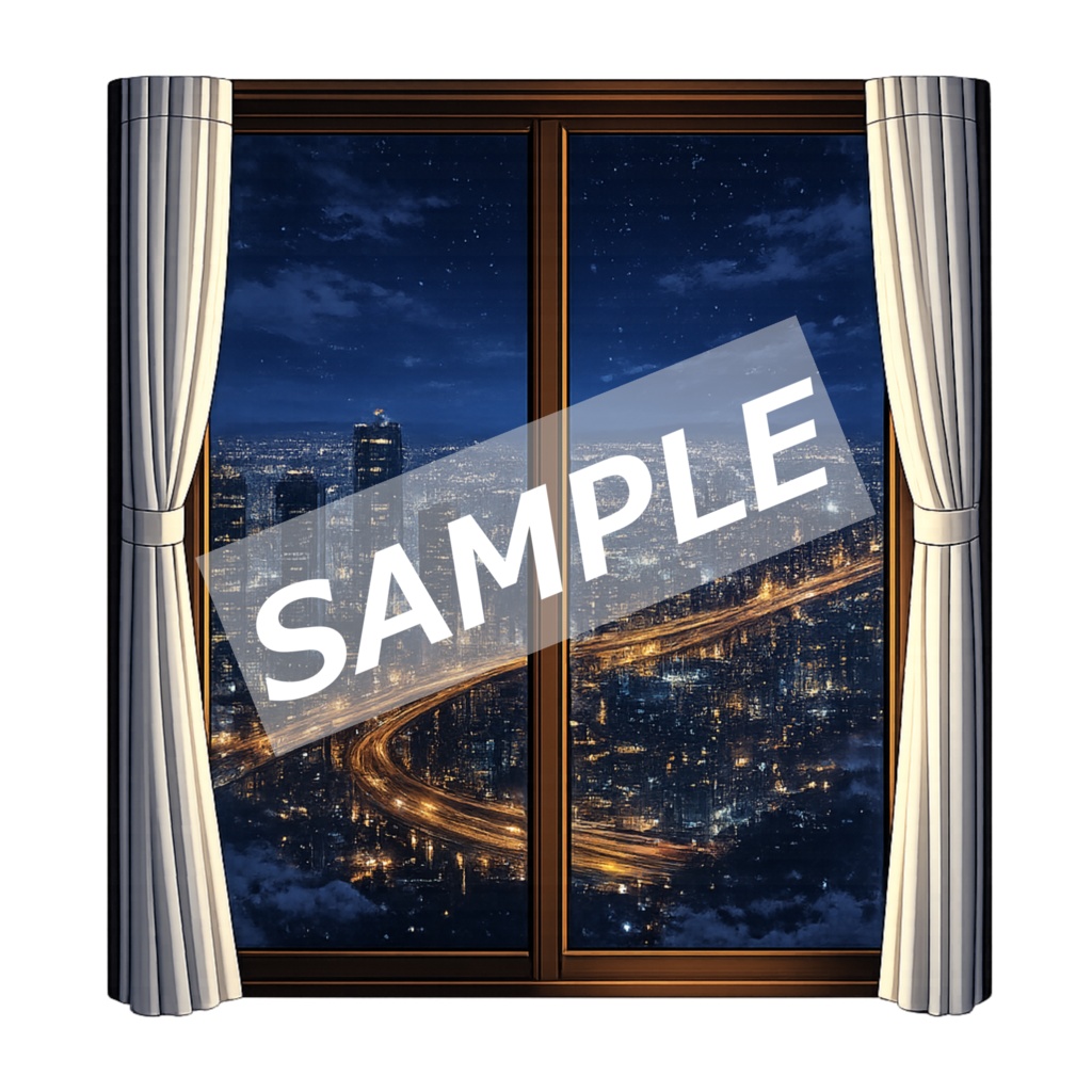 【背景透過素材】開閉窓 Vol.1|幻想の風景10枚セット