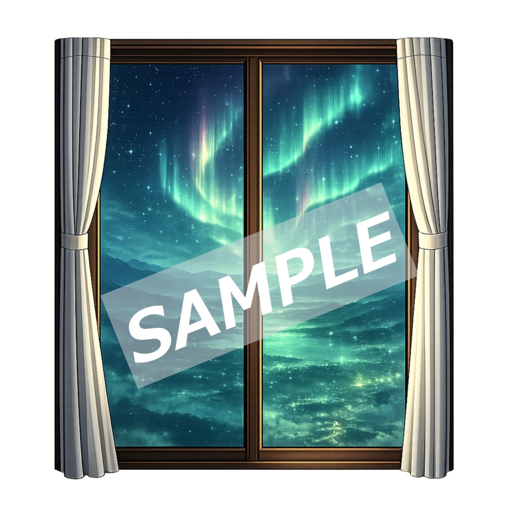 【背景透過素材】開閉窓 Vol.1｜幻想の風景10枚セット