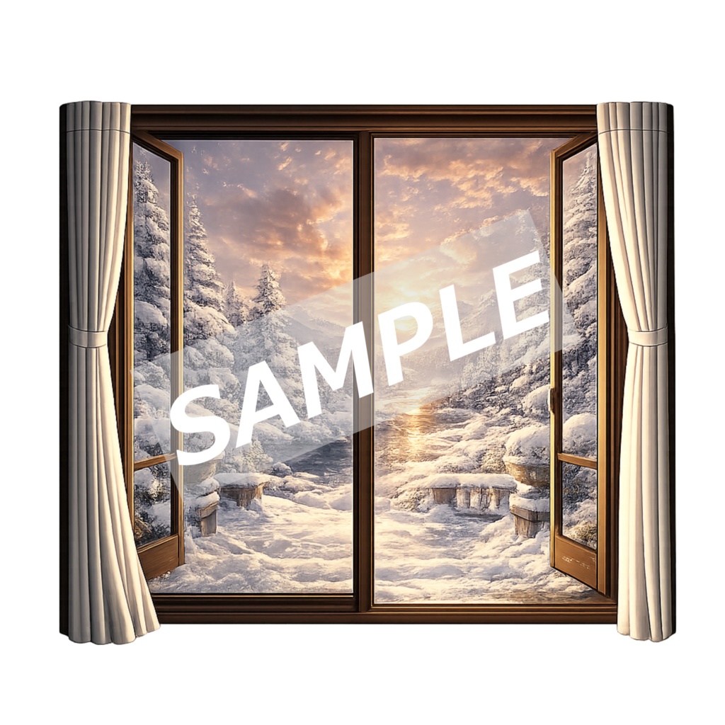 【背景透過素材】開閉窓 Vol.1|幻想の風景10枚セット