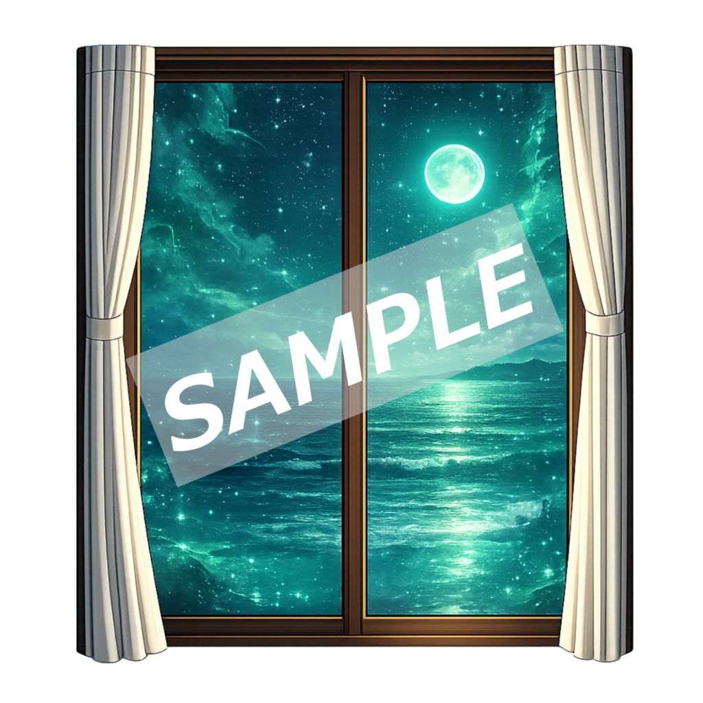 【背景透過素材】開閉窓 Vol.1|幻想の風景10枚セット