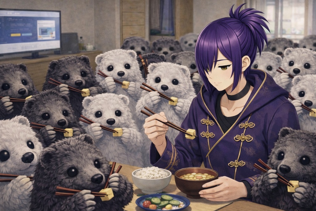 人間のまね・お箸 未確認生物