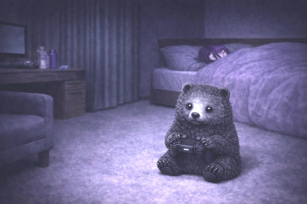 夜こっそりゲームする勇気はないモグ