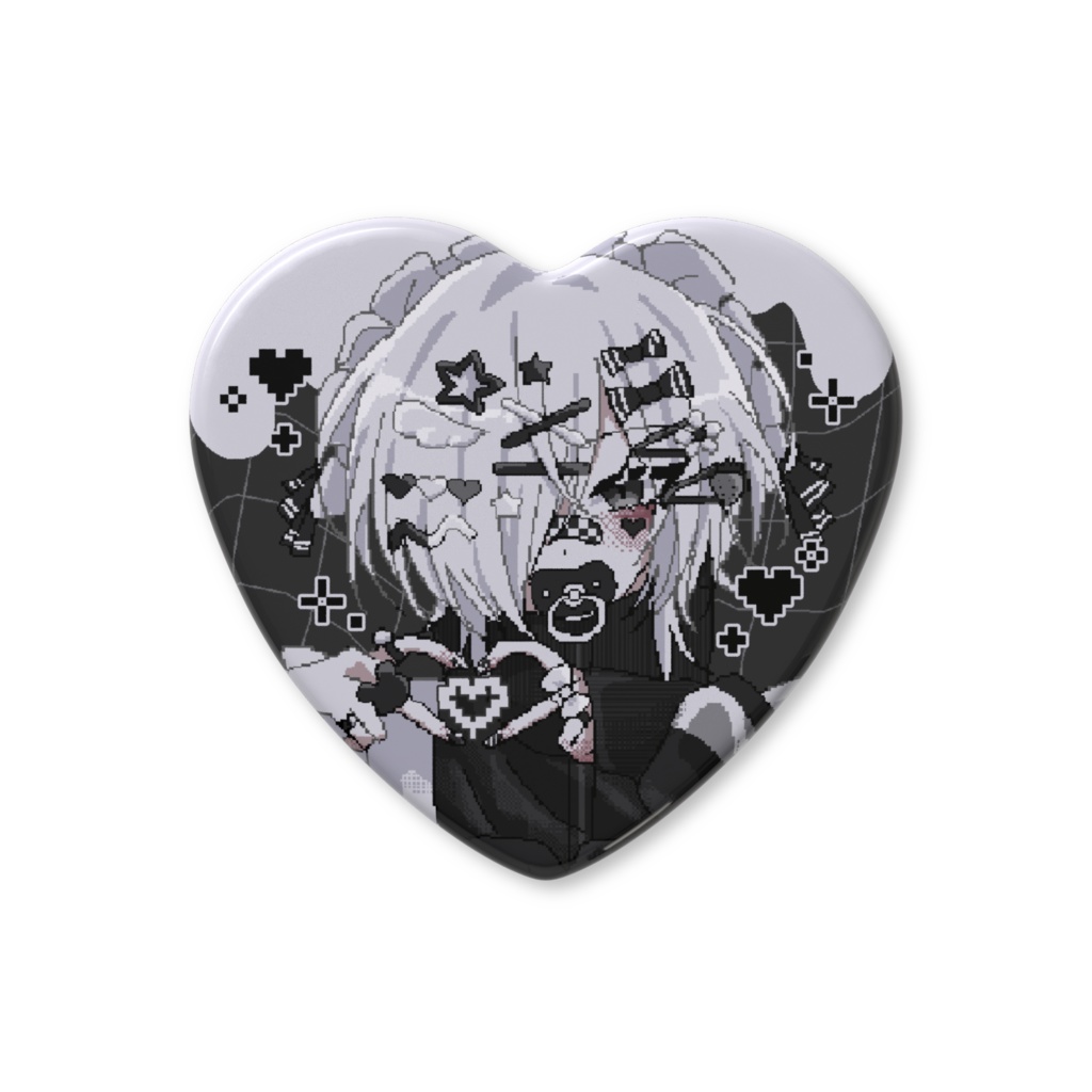 雨辻礼瀬 ハート缶バッジ ジャージメイドver