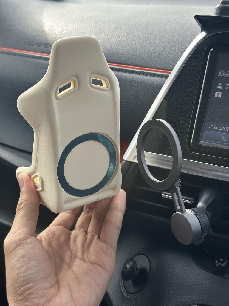 【1/6ドール用】車載撮影対応 フルバケットシート(MagSafeマウント方式)【MagSafeスマホホルダーは付属しません】