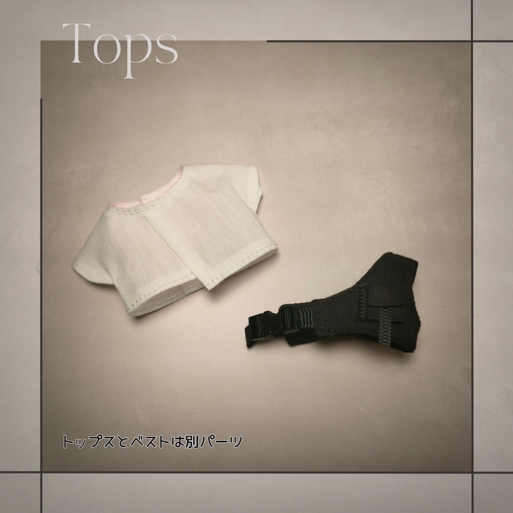 【10cmマスコットモデルサイズ】ベストつきアシメトップス