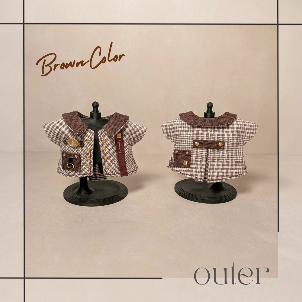 【10cmマスコットモデルサイズ】カジュアルワークコート/plaid pattern