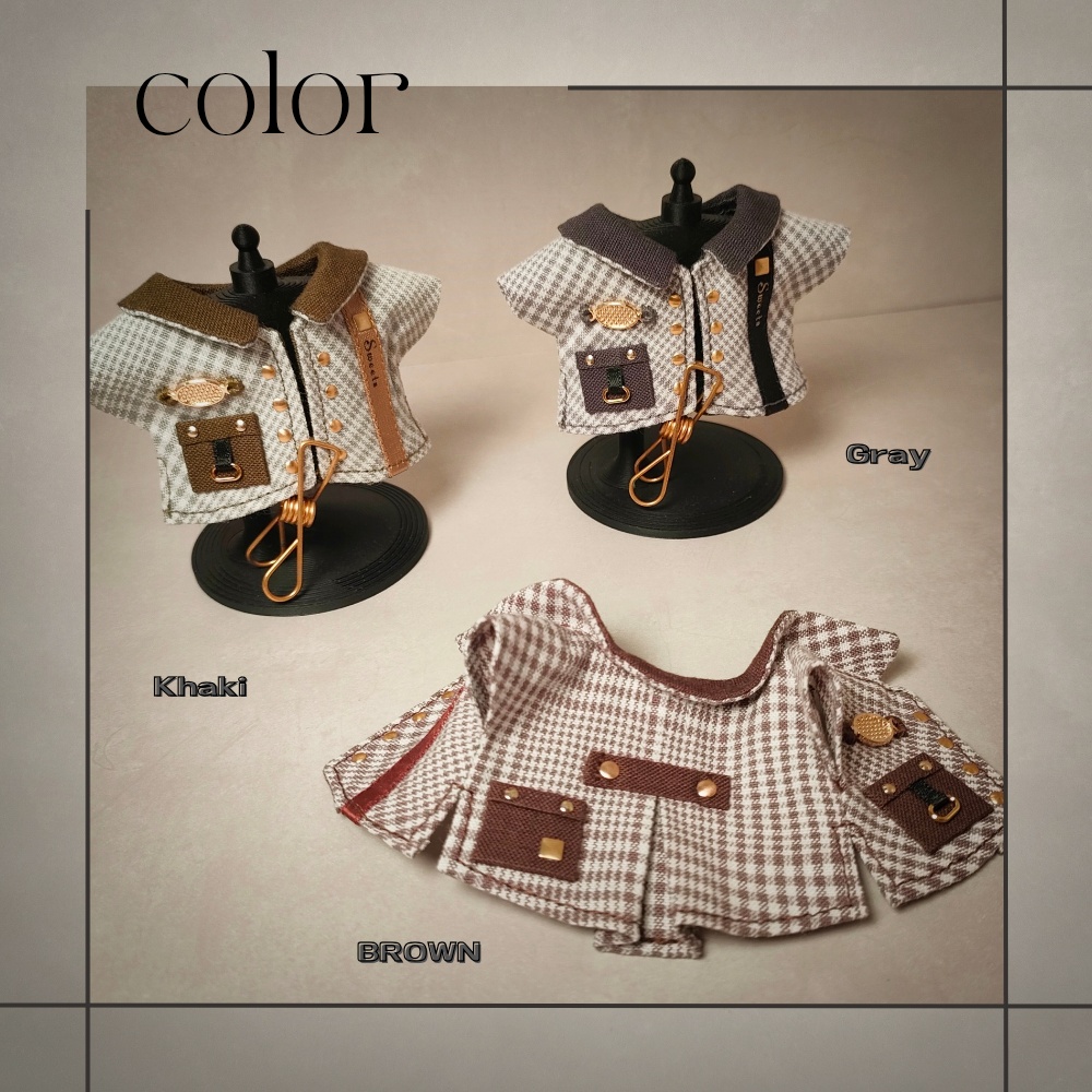 【10cmマスコットモデルサイズ】カジュアルワークコート/plaid pattern