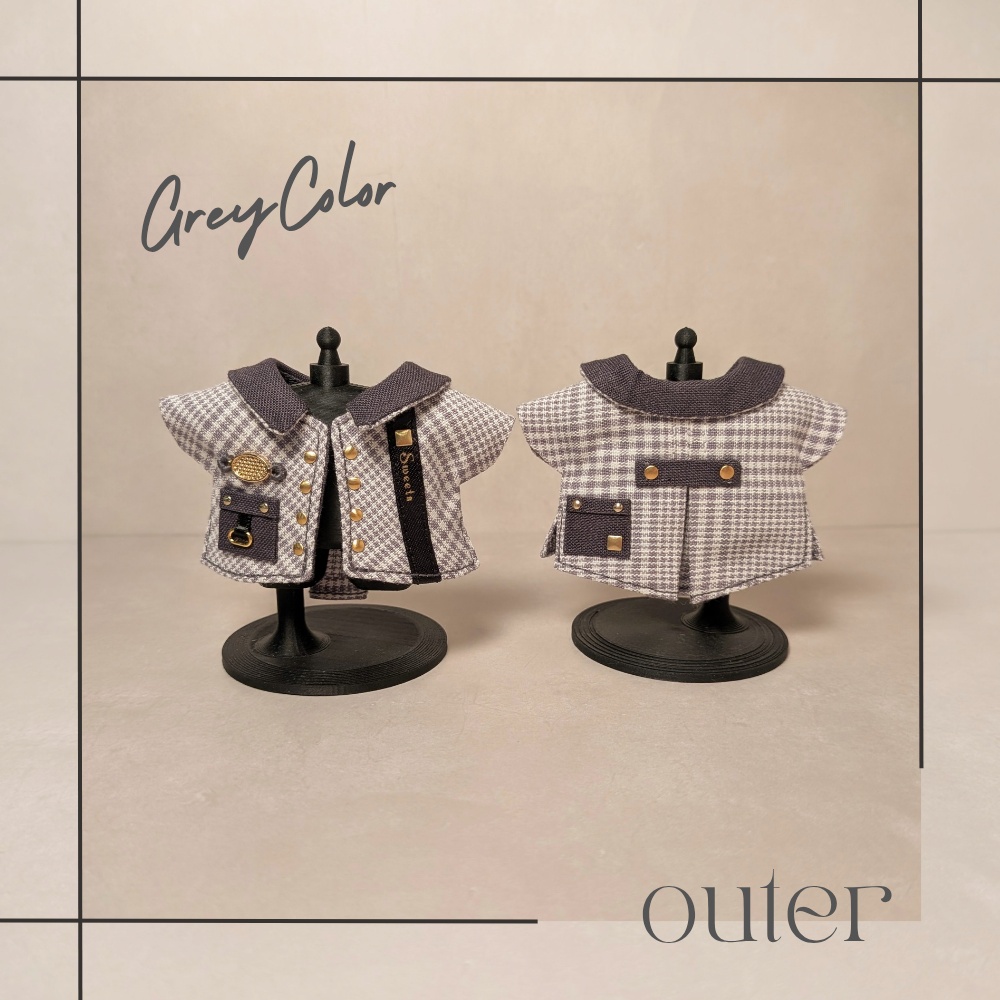 【10cmマスコットモデルサイズ】カジュアルワークコート/plaid pattern