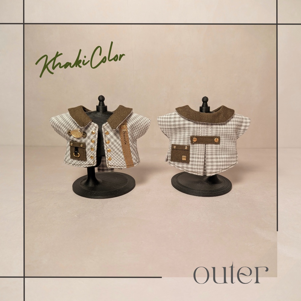 【10cmマスコットモデルサイズ】カジュアルワークコート/plaid pattern