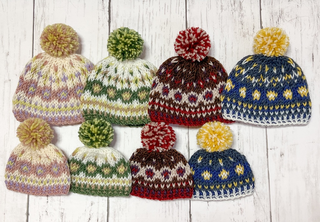 季節の色のぬいニット帽