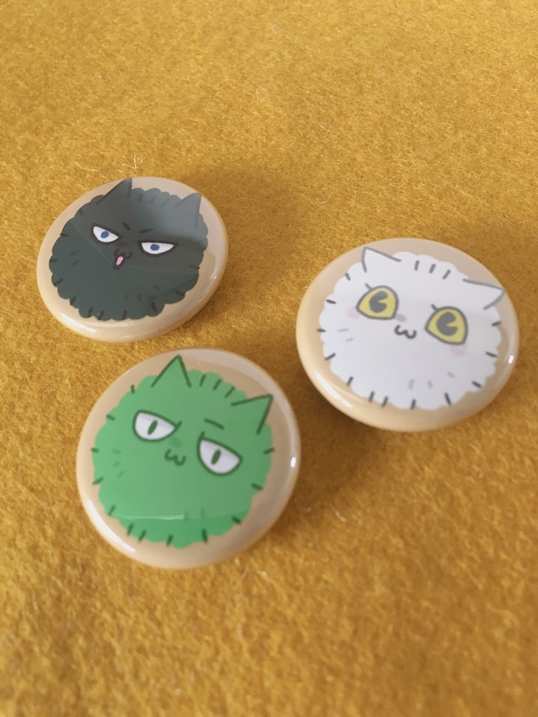 カビネコ 三匹のカビネコ缶バッジ