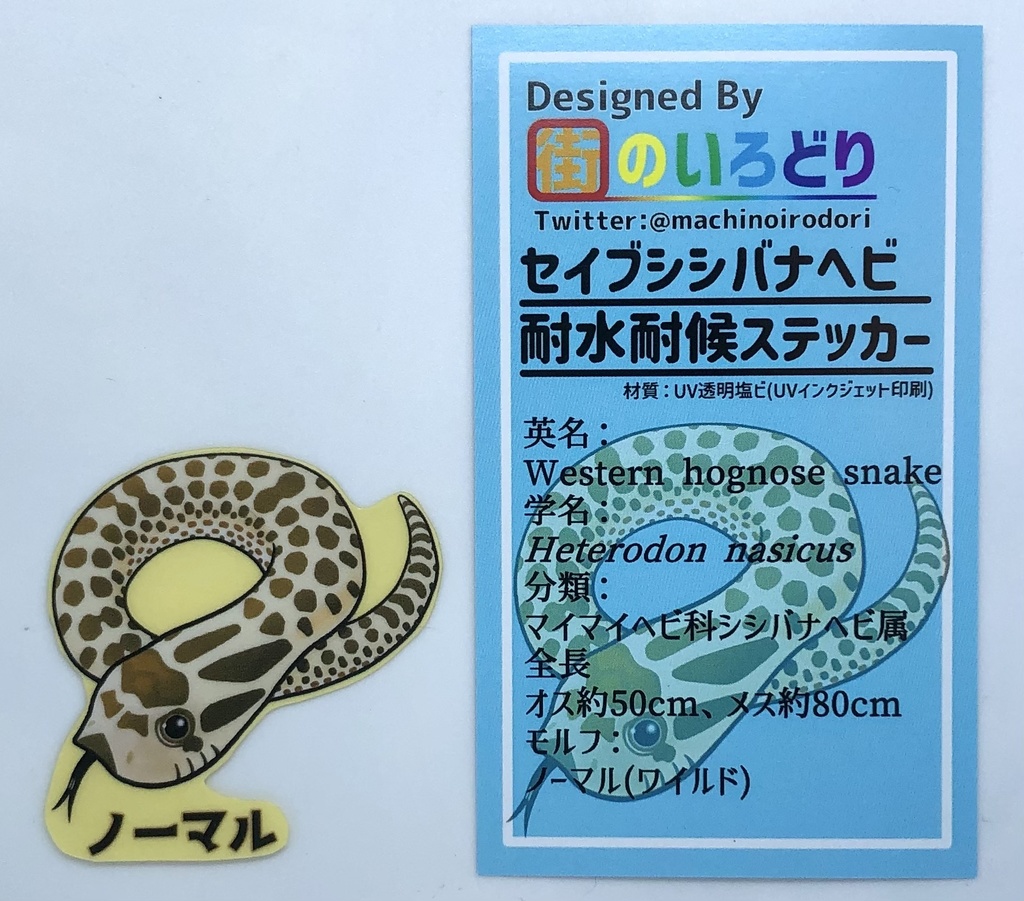 セイブシシバナヘビ耐水耐候ステッカー・ノーマル(台紙付き)