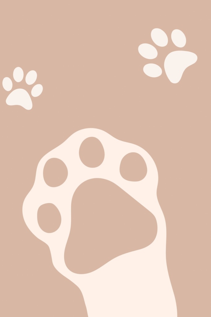 Kawaii Cat Paw Poster – Pastel Wall Art