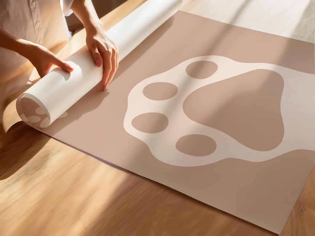 Kawaii Cat Paw Poster – Pastel Wall Art