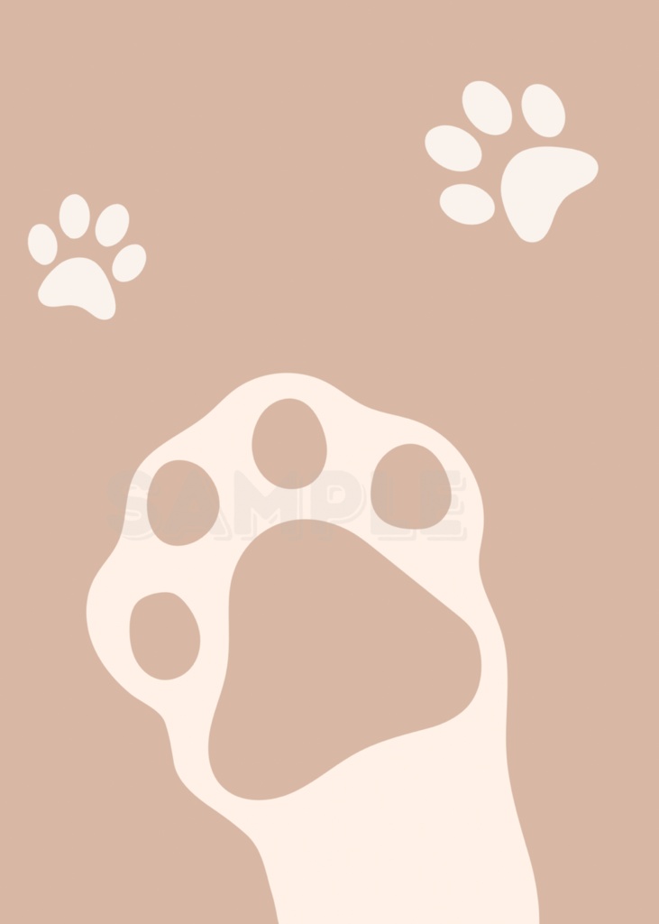 Kawaii Cat Paw Poster – Pastel Wall Art