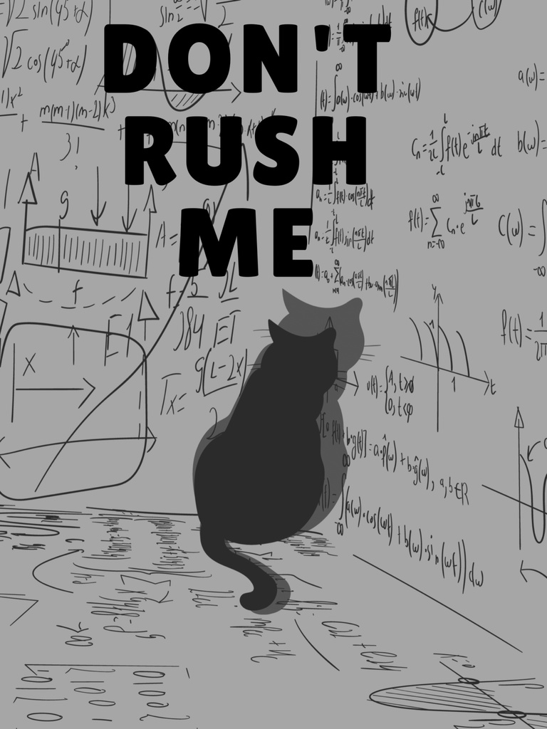 Don’t Rush Me – かわいい猫のミニマルポスター | Funny Cat Wall Art Digital Download
