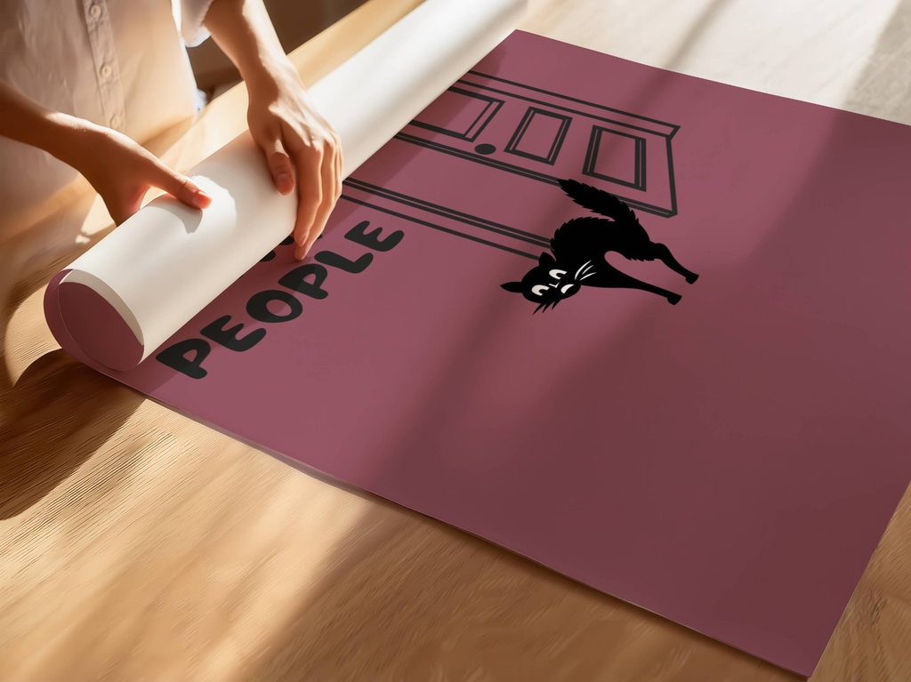 Black Cat Poster “Eww, People” | Minimalist Wall Art | Digital Download