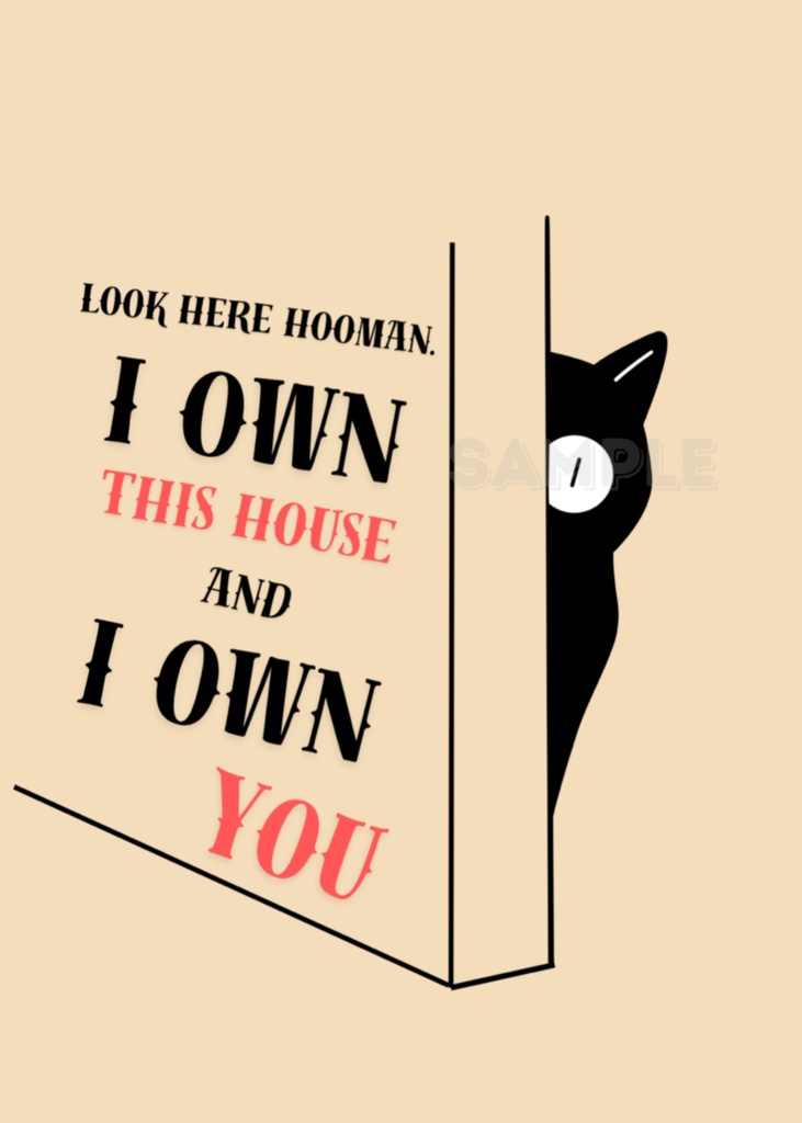 猫ポスター Funny Black Cat Wall Art｜おもしろ猫 Quote デジタルプリント｜Printable インテリアアート