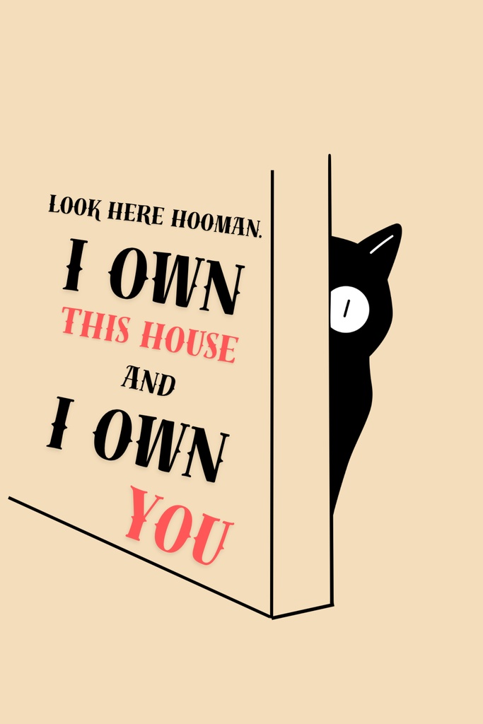 猫ポスター Funny Black Cat Wall Art|おもしろ猫 Quote デジタルプリント|Printable インテリアアート