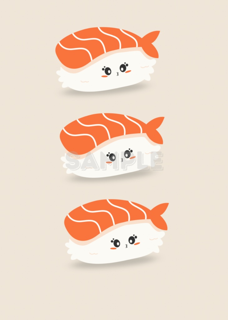 寿司ねこ Kawaii Sushi Cat Wall Art|Cute Japanese Food Illustration Printable