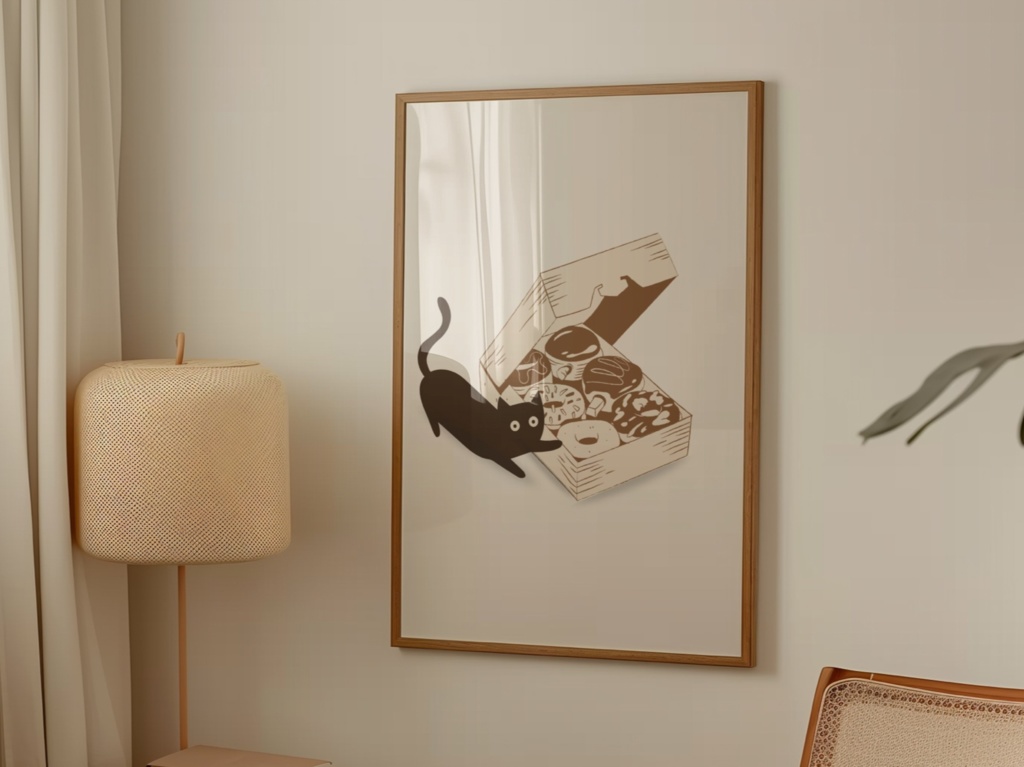 Curious Cat & Donuts｜ドーナツと黒猫