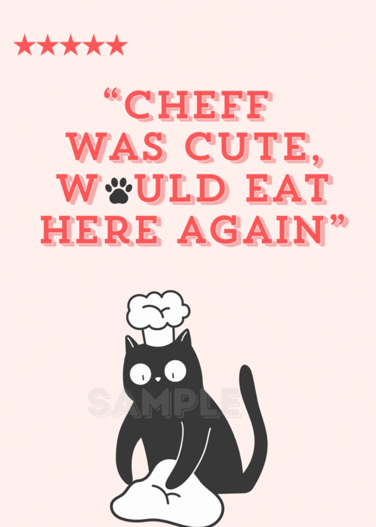 Kitchen Cat Review Wall Art|シェフ猫 キッチンレビューアート