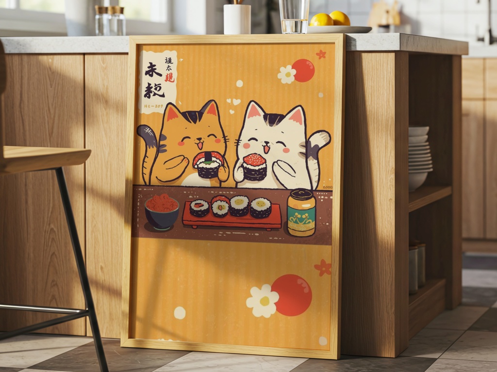 キッチン猫シリーズ02｜お寿司タイム｜Kitchen Cat Series 02