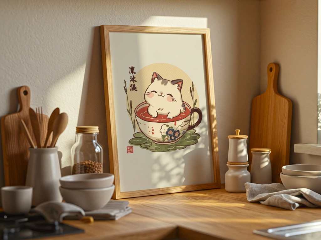 キッチン猫シリーズ04|ほっと一息