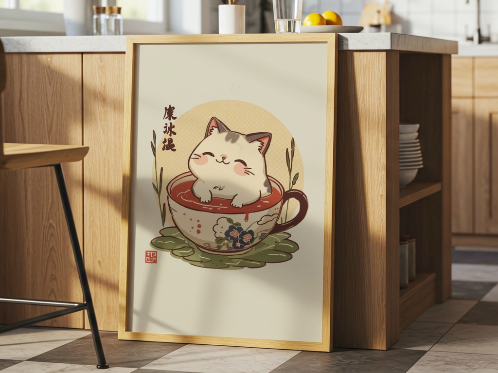 キッチン猫シリーズ04｜ほっと一息