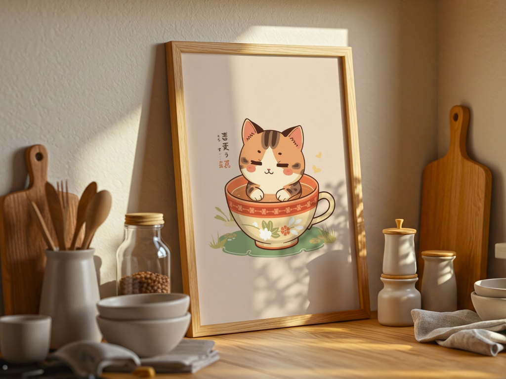 キッチン猫シリーズ05|ほっと一息|Kitchen Cat Series 05