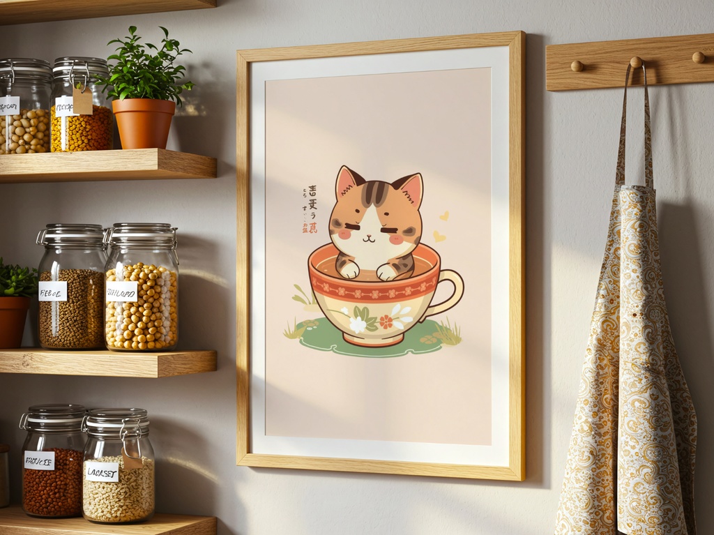 キッチン猫シリーズ05|ほっと一息|Kitchen Cat Series 05