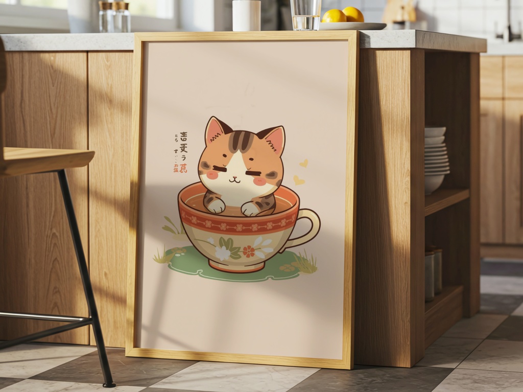 キッチン猫シリーズ05｜ほっと一息｜Kitchen Cat Series 05