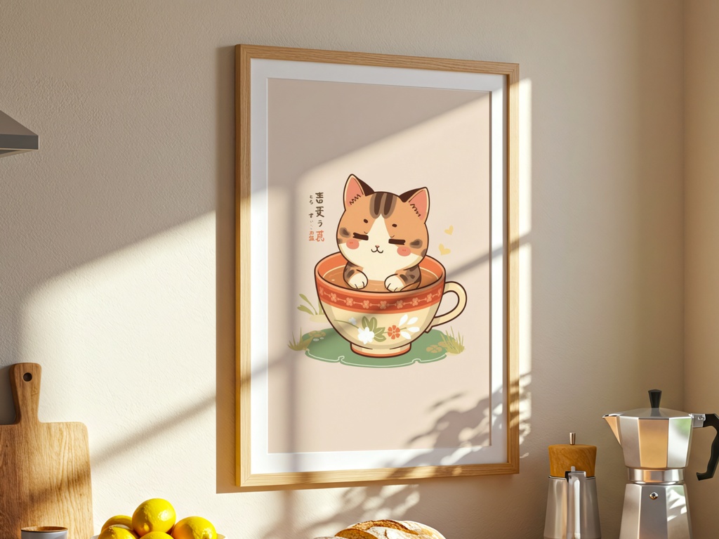 キッチン猫シリーズ05|ほっと一息|Kitchen Cat Series 05