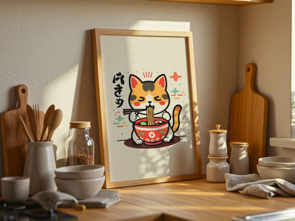 キッチン猫シリーズ06|いただきます|Kitchen Cat Series 06