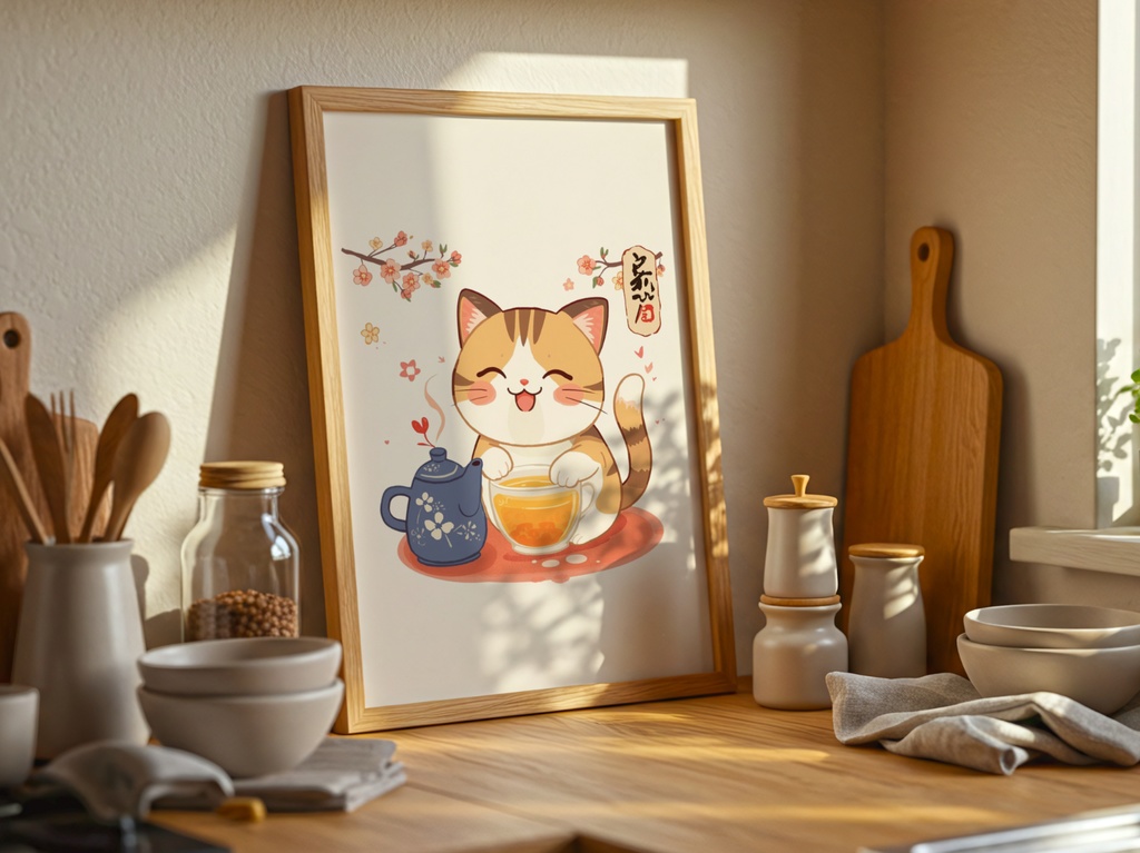 キッチン猫シリーズ07|お茶の時間|Kitchen Cat Series 07