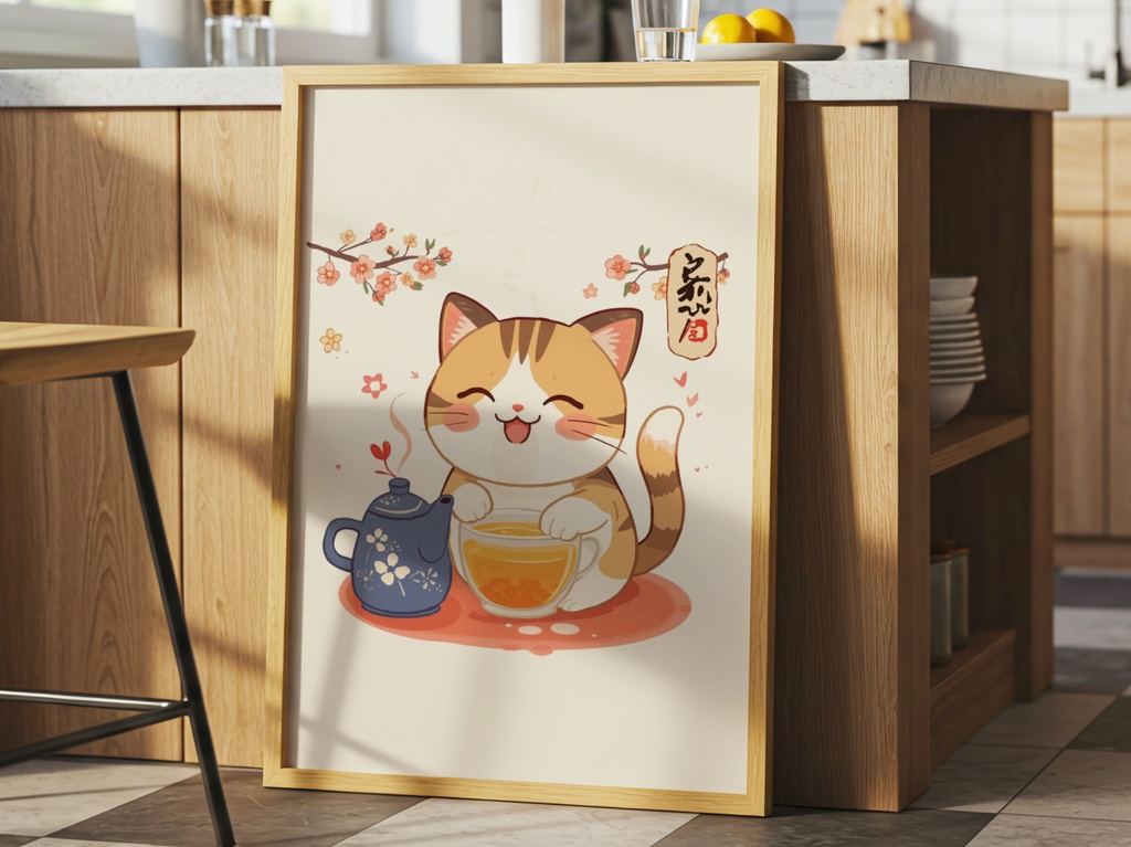 キッチン猫シリーズ07｜お茶の時間｜Kitchen Cat Series 07