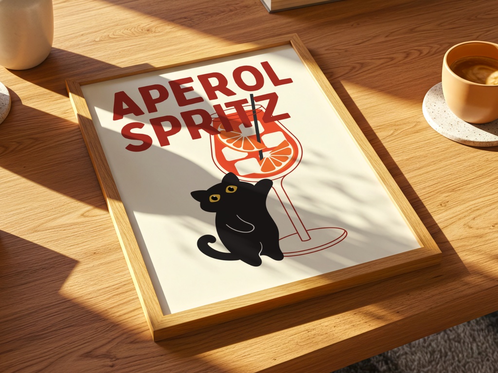 キッチン猫シリーズ08|Aperol Time|Kitchen Cat Series 08