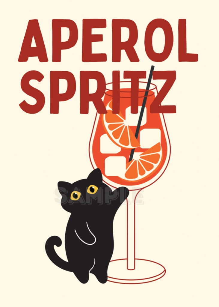 キッチン猫シリーズ08|Aperol Time|Kitchen Cat Series 08